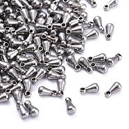 304 Stainless Steel Chain Findings teardrop, Shaped Charms, Chain Extender Drop, Stainless Steel Color, 6x3mm, Hole: 0.5mm(X-STAS-Q177-01)