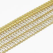 Brass Rectangle Cubic Zirconia Chains, Cubic Zirconia Cup Chain, Lead Free & Nickel Free, Raw(Unplated), 4.5x2.5x2mm, about 400pcs/m(CHC-N014-06-A-FF)