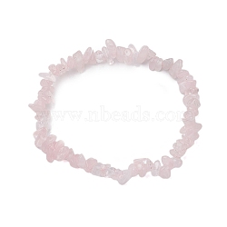 Natural Rose Quartz Beads Kids Bracelets, Stretch Bracelets, Inner Diameter: 1-3/4~2-1/8 inch(4.5~5.3cm)(BJEW-JB10611-09)