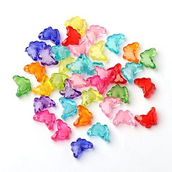 Transparent Acrylic Beads, Bead in Bead, Butterfly, Mixed Color, 11x15x6mm, Hole: 2mm, about 670pcs/500g(TACR-S102-M)