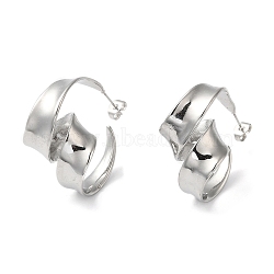 Non-Tarnish 304 Stainless Steel Twist Stud Earrings for Women, Stainless Steel Color, 32x20mm(EJEW-K244-28P)