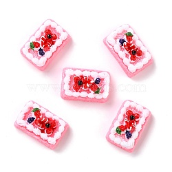 Resin Cabochons, Imitation Food, Cake, Pearl Pink, 24.5x16.5x11.5mm(X-CRES-P020-03J-02)