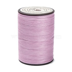 Round Waxed Polyester Thread String, Micro Macrame Cord, Twisted Cord, for Leather Sewing Stitching, Lilac, 0.45mm, about 174.97 yards(160m)/roll(YC-D004-02B-011)