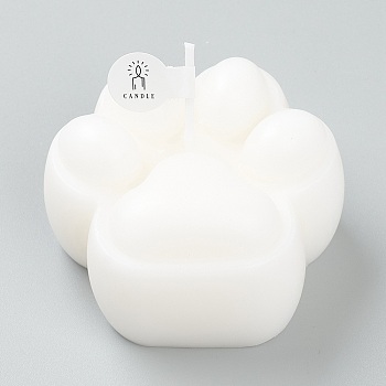 Cat Paw Shaped Aromatherapy Smokeless Candles, with Box, for Wedding, Party, Votives, Oil Burners and Christmas Decorations, White, 6.4x6.8x4cm