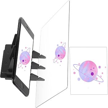 ABS Portable Optical Drawing Board, Copy Table Projection Sketching Tool, Sketch Drawing Board, Black, 70~200x40~97x1.5~2.5mm, 6pcs/set, Box Size: 20.5x14.5x1.5cm
