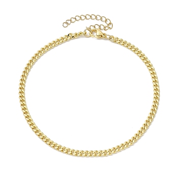 Brass Curb Chain Anklets, Golden, 9-1/8 inch(23cm)