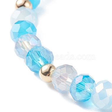 3Pcs 3 Style Moon & Sun & Star Alloy Enamel Charm Stretch Bracelets Set with Glass for Women(BJEW-JB08007)-7