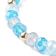 3Pcs 3 Style Moon & Sun & Star Alloy Enamel Charm Stretch Bracelets Set with Glass for Women(BJEW-JB08007)-7