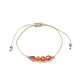 Ensemble de bracelets de perles tressées en agate rouge naturelle de style 3 pièces 3(BJEW-JB09334-08)-3