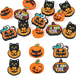 12Pcs 6 Styles Halloween Theme Silicone Focal Beads, Mixed Color, Mixed Shapes, 21~30x21~27.5x6.5~17mm, Hole: 2~3mm, 2pcs/style (SIL-TA0003-26)