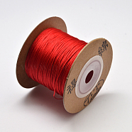 Eco-Friendly Dyed Nylon Threads, String Threads Cords, Red, 0.4mm, about 164.04 yards(150m)/roll(OCOR-L002-71-204)