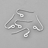 304 Stainless Steel French Earring Hooks, Flat Earring Hooks, Ear Wire, with Horizontal Loop, Silver, 12x22x0.9mm, Hole: 1.8mm, 19 Gauge, Pin: 0.9mm(STAS-H436-07S)