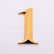 Plastic & PVC Number Sign Labels, Gold, Num.1, 1: 71x36x8mm(KY-WH0023-B01-02)