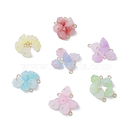 Acrylic Lotus Pendants, with 304 Stainless Steel Loops, Mixed Color, 12x8x10.5mm, Hole: 2.5mm, 35pcs/set(PALLOY-JF02712-S)