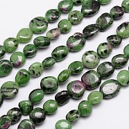 Natural Ruby in Zoisite Bead Strands, Tumbled Stone, Nuggets, 9~11x9~11mm, Hole: 1mm, about 15.74 inch(X-G-L459-31)