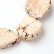 Nuggets Natural Magnesite Beads Strands, Antique White, 25~40x2~30x5~6mm, Hole: 1mm, about 100~130pcs/500g(G-D775-02)