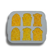 Halloween Theme Tombstone Silicone Mold, Ice Cube Mold, with Lid, Gray, 215x180x40mm(DARK-PW0001-083A)
