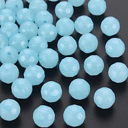 Imitation Jelly Acrylic Beads, Faceted, Round, Light Sky Blue, 12x11.5mm, Hole: 1.8mm, about 560pcs/500g(MACR-S373-97B-E08)