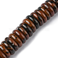Natural Mahogany Obsidian Beads Strands, Disc, 12x3.5~4mm, Hole: 1.4mm, about 51pcs/strand, 7.48~8.19 inch(19~20.8cm)(G-F743-06K)