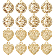 BENECREAT 20Pcs 2 Style Alloy Pendants, Long-Lasting Plated, with Jump Ring, Hamsa Hand, Real 18K Gold Plated, 10pcs/style(FIND-BC0002-09)
