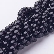 Natural Mashan Jade Round Beads Strands, Dyed, Black, 6mm, Hole: 1mm, about 69pcs/strand, 15.7 inch(G-D263-6mm-XS32)