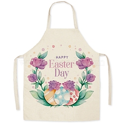 Cute Easter Egg Pattern Polyester Sleeveless Apron, with Double Shoulder Belt, for Household Cleaning Cooking, Medium Orchid, 470x380mm(PW-WG98916-26)