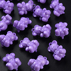 Opaque Acrylic Pendants, Bear, Medium Purple, 20x13.5x10.5mm, Hole: 1.4mm, about 400pcs/500g(MACR-S373-113-A04)