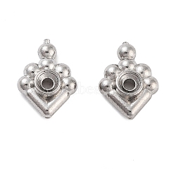 Non-Tarnish 304 Stainless Steel Findings, Stainless Steel Color, 9x6.5x2.5mm, Hole: 1.2mm(STAS-L082-004P-01)