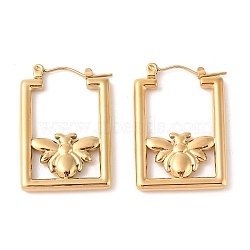 304 Stainless Steel Earrings, for Women, PVD Vacuum Plating, Bees, Golden, 30x3.1mm(EJEW-S227-27G)