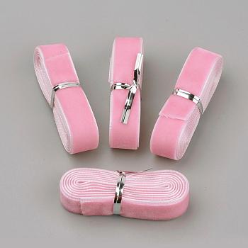 5/8 inch Single Face Velvet Ribbon, Pearl Pink, 5/8 inch(16mm), about 1.094yards/bundle(1m/bundle)