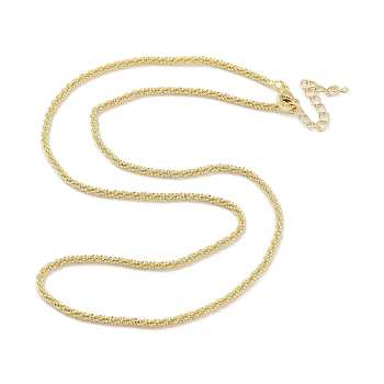 Brass Chain Necklaces Makings, Real 18K Gold Plated, 44.6x0.2cm
