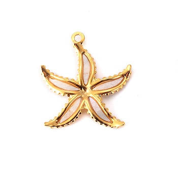 Stainless Steel Shell Pendants, Golden, Starfish, 27x24mm