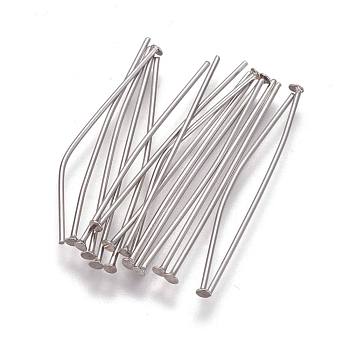 304 Stainless Steel Flat Head Pins, Stainless Steel Color, 25x0.6mm, Head: 1.5mm