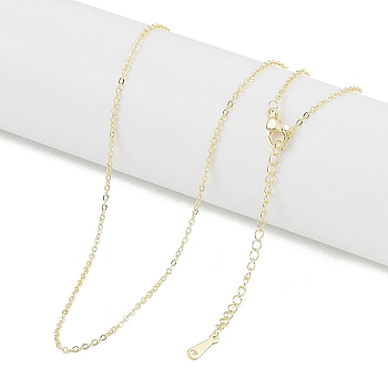 Brass Cable Chain Necklaces, Real 18K Gold Plated, 17.20 inch(437mm)