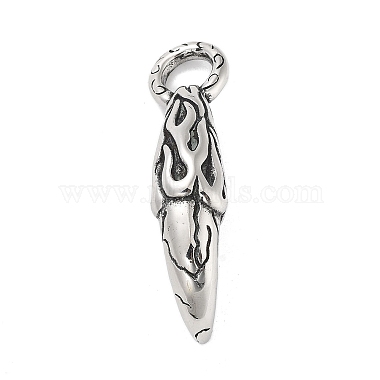Antique Silver Horn 304 Stainless Steel Big Pendants