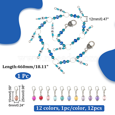 Knitting Row Counter Chains & Locking Stitch Markers Kits(HJEW-AB00487)-2