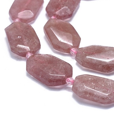 perles fraise naturelle de quartz brins(G-O179-F10)-3