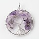 Tree of Life Natural & Synthetic Mixed Stone Big Pendants(G-L455-D)-2