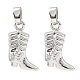 Brass Micro Pave Clear Cubic Zirconia Pendants(KK-A290-02P)-1