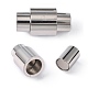 Smooth 304 Stainless Steel Magnetic Clasps with Glue-in Ends(STAS-H048-4)-1
