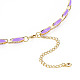 Brass Micro Pave Cubic Zirconia Link Tennis Necklaces for Women(NJEW-T013-01G-06)-2
