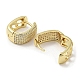 Rack Plating Brass Micro Pave Cubic Zirconia Hoop Earrings for Women(EJEW-F331-01G)-2