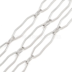 304 Stainless Steel Polygon Link Chains, Soldered, with Spool, Stainless Steel Color, Link: 21x5.5x1mm and 6.5x4.5x1mm(CHS-L034-04P)