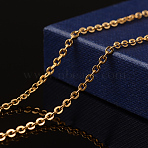 Ion Plating(IP) 304 Stainless Steel Cable Chains, Soldered, with Spool, Flat Oval, Golden, 3x2x0.6mm, about 32.8 Feet(10m)/roll(CHS-H007-41G)