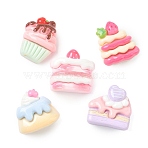 Opaque Resin Cabochons, Cake, Mixed Color, 21~24.5x20~23.5x8~10.5mm(RESI-F072-07)