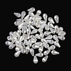 ABS Plastic Imitation Shell Pearl Beads, Teardrop, Faceted, Seashell Color, 12x7x7mm, Hole: 1.5mm, 2083pcs/500g(KY-S171-15)