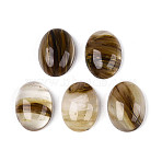 Dyed Tigerskin Glass Cabochons, Oval, 25x18~18.5x8~8.5mm(G-T144-77)