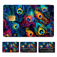 Plastic Waterproof Card Stickers, Self-adhesion Card Skin for Bank Card Decor, Rectangle, Feather, 140x190mm(STIC-WH0032-194)