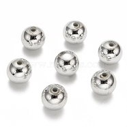 Carnival Celebrations, Mardi Gras Beads, Plating Acrylic Beads, Round, Silver Color, about 12mm in diameter, hole: 2mm, about 560pcs/500g(PL685-1)