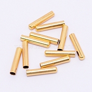 Brass Cord Ends, End Caps, Column, Golden, 20x4mm, Hole: 3.5mm(AJEW-WH0129-13G)